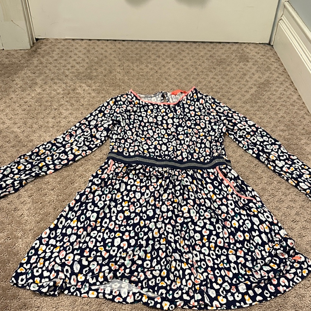 Joules Navy multi Patterned Kids Dress girls 9-10